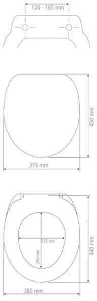 WENKO 19539100-WC sedile VIGONE 37,5x45 cm bianco/argento