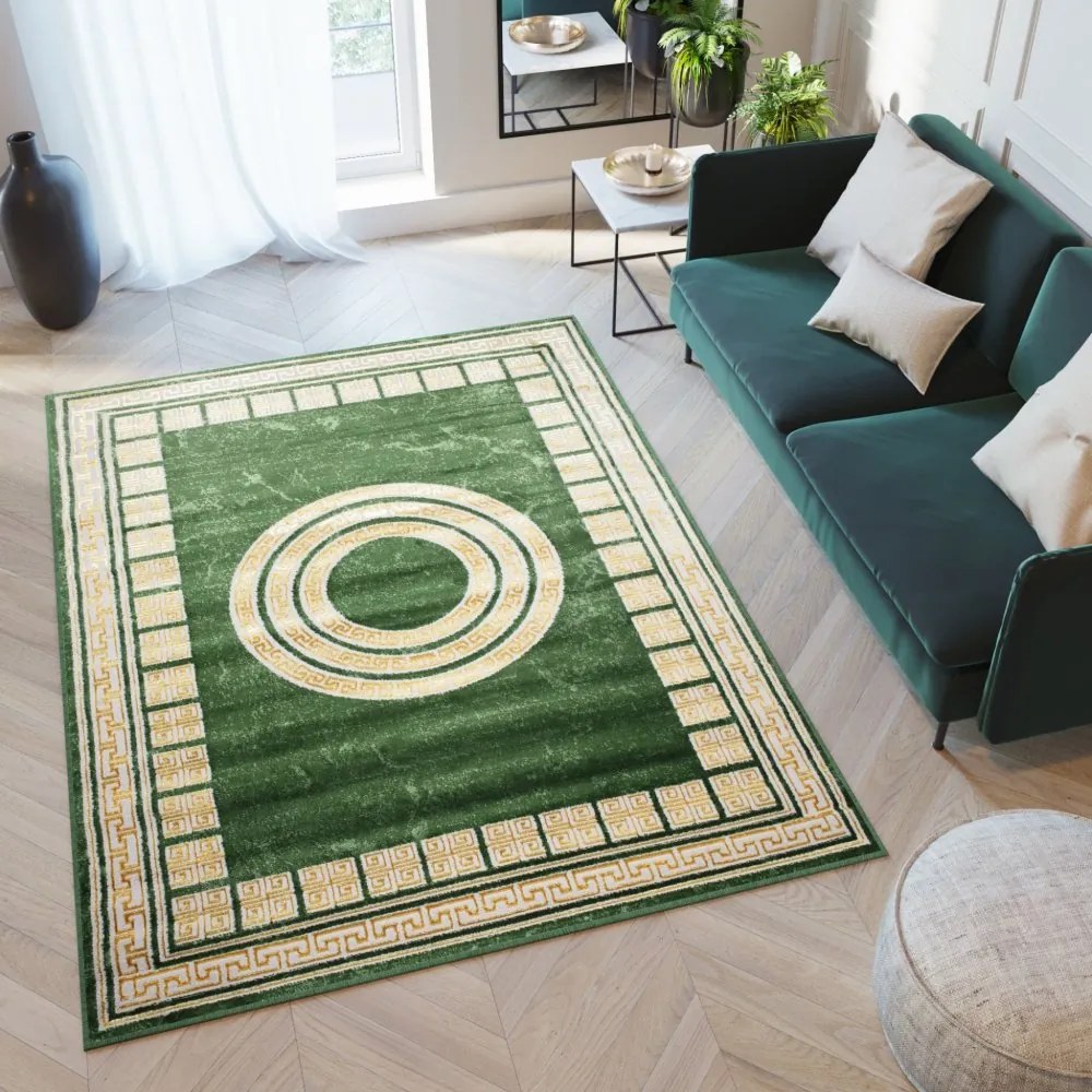 Interessante tappeto verde con motivi geometrici Larghezza: 120 cm | Lunghezza: 170 cm