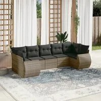 Set Divani da Giardino 7 pz con Cuscini Grigio in Polyrattancod mxl 114313