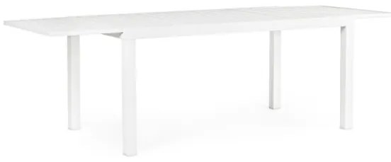 Tavolo In Alluminio Bianco Allungabile Da Esterno 90x160-240 Cm Hilde Bizzotto