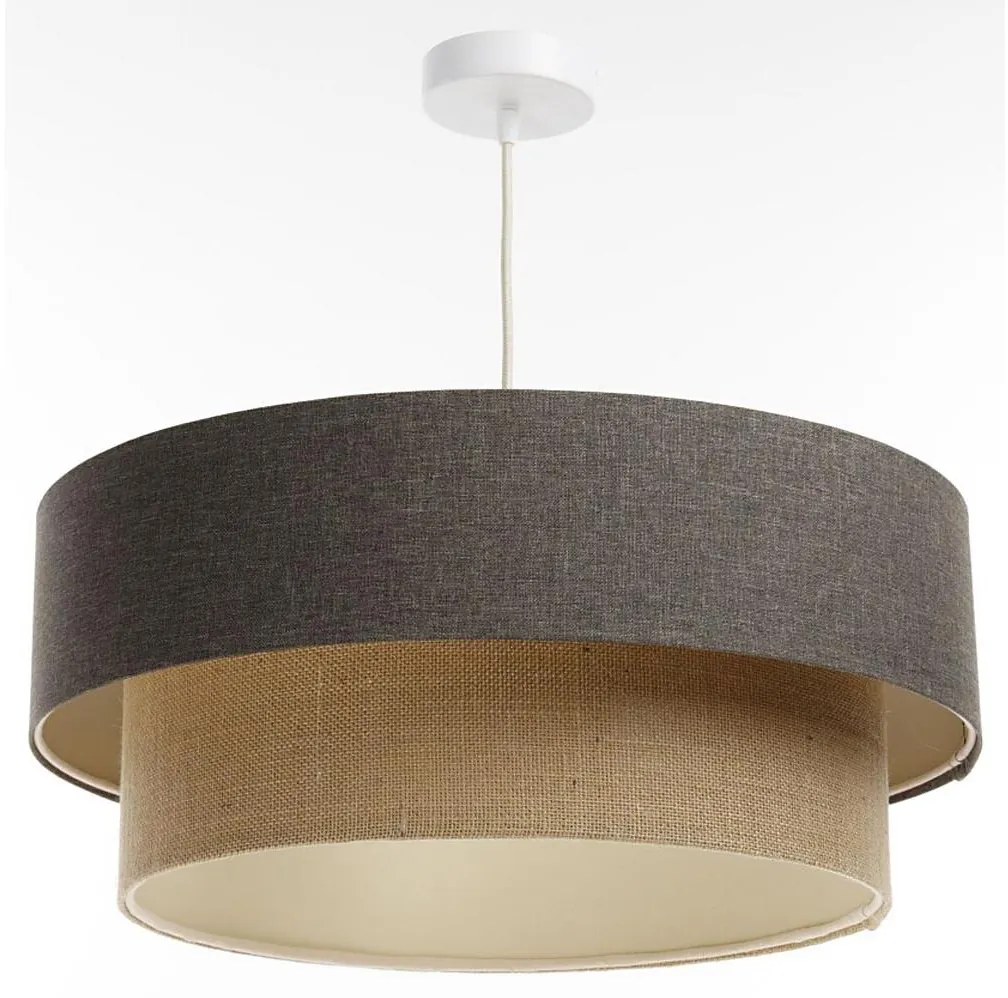 Lampadario a sospensione con filo BOHO TRINITI 1xE27/60W/230V grigio/beige