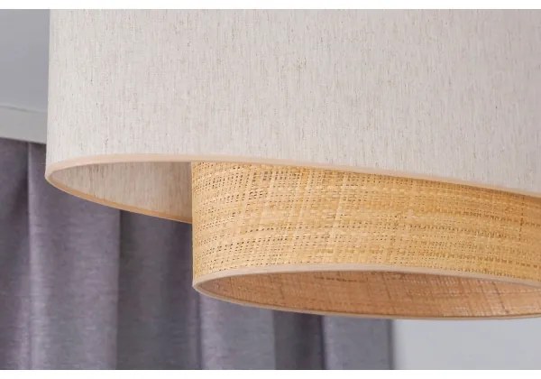 Duolla - Lampadario a plafone DOUBLE OVAL NATURE 2xE27/15W/230V color crema/beige