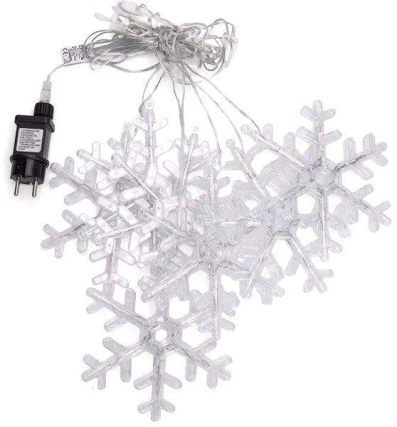 Aigostar - Catena luminosa LED da esterno per Natale 84xLED/230V 1,2x1m IP44 bianco caldo con fiocchi di neve
