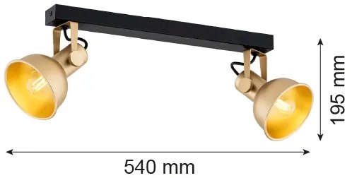 Argon 7144 - Faretto LENORA 2xE14/7W/230V oro/nero