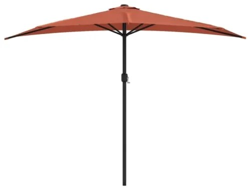 Ombrellone Palo in Alluminio Terracotta 300x155x223 cm a Metà