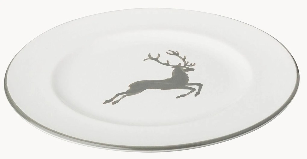 Piatto da dessert fatto a mano Gourmet Grauer Hirsch