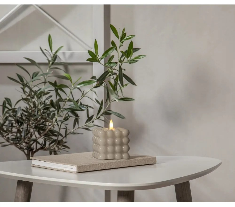 Candela LED in cera beige, altezza 9,5 cm Flamme Dot - Star Trading