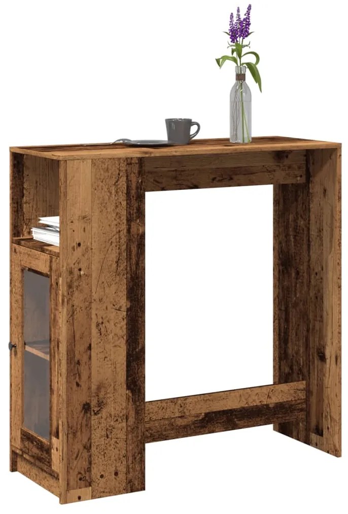 Tavolo Bar Con Rastrelliera Antico 101x40x103,5 Cm Multistrato /
