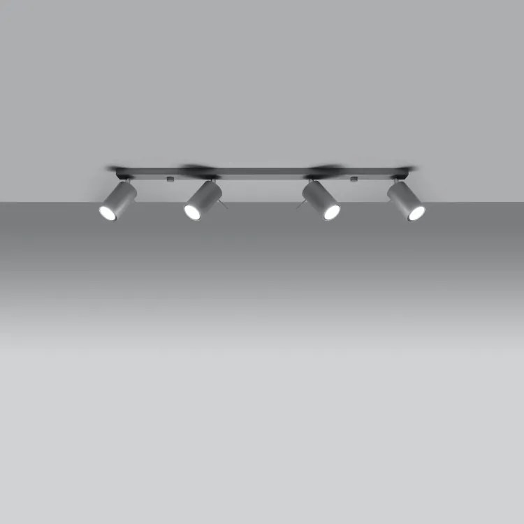 Lampada da Soffitto 4xGU10 RING 4L Orientabile in Acciaio