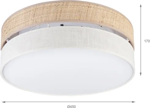 Plafoniera LED SIRJA BOHO LED/36W/230V Ø 45 cm beige/crema