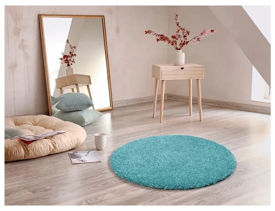 Tappeto azzurro, ø 100 cm Aqua Liso - Universal