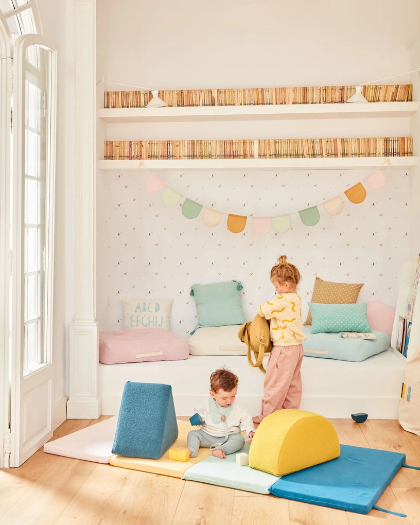 Kave Home - Materassino per bambini Agapita in cotone organico (GOTS) multicolor 60 x 160 cm