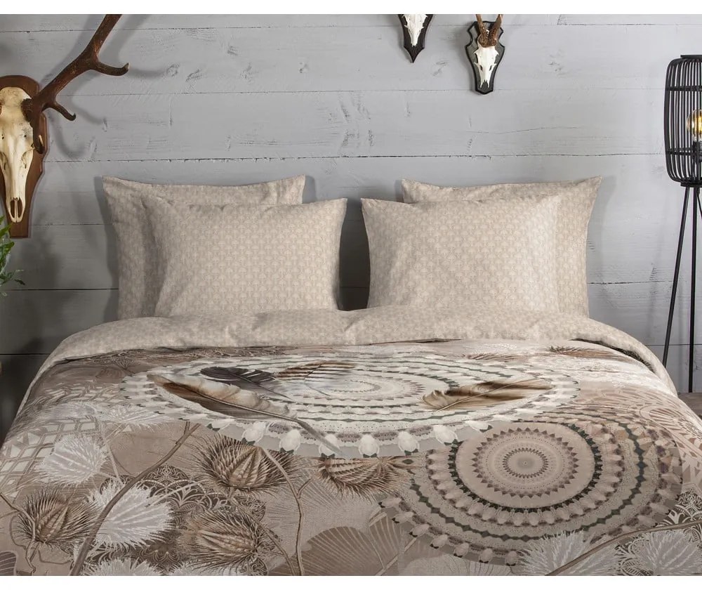 Biancheria da letto marrone in flanella per letto singolo 140x200 cm Ringhda – HIP