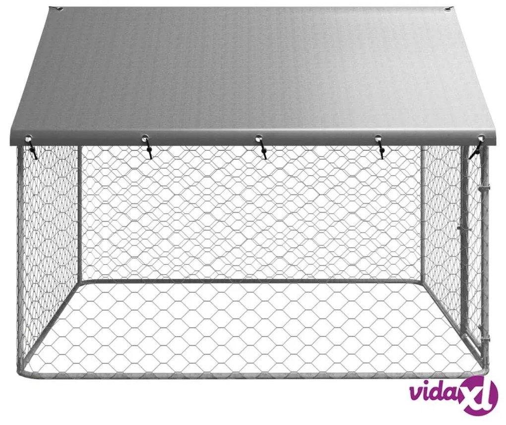 vidaXL Gabbia per Cani da Esterno con Tetto 200x200x150 cm