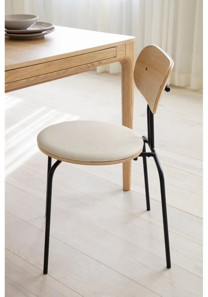 Sedia da pranzo nera e crema Curious - UMAGE