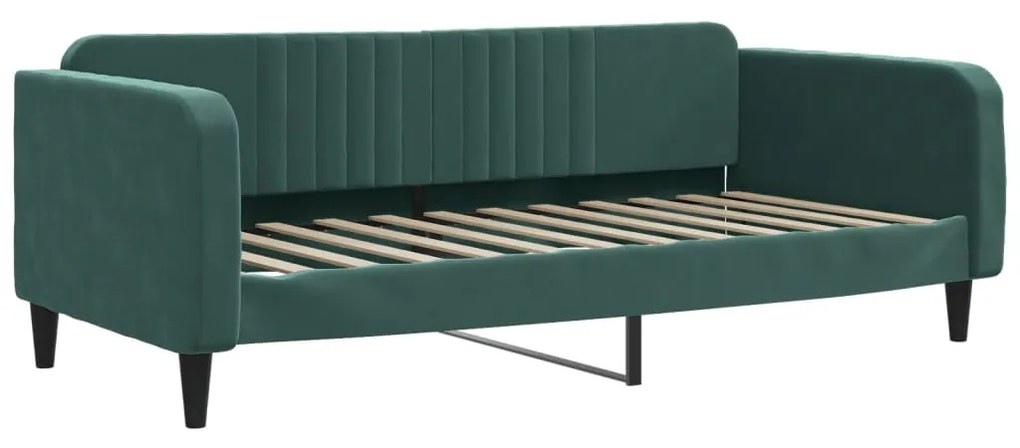 Letto da giorno verde scuro 90x200 cm in velluto