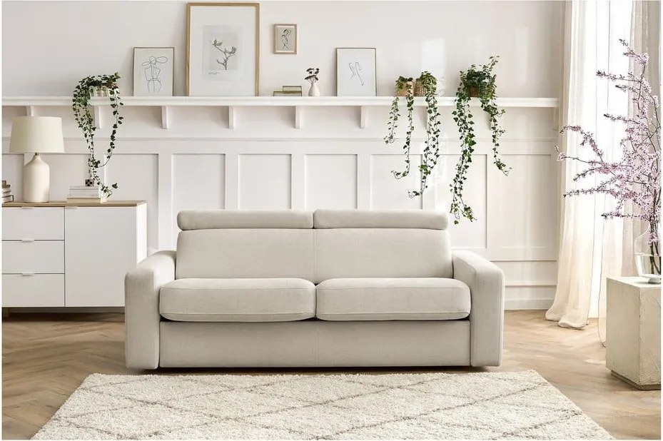 Divano color crema allungabile 195 cm Monaco – Bobochic Paris