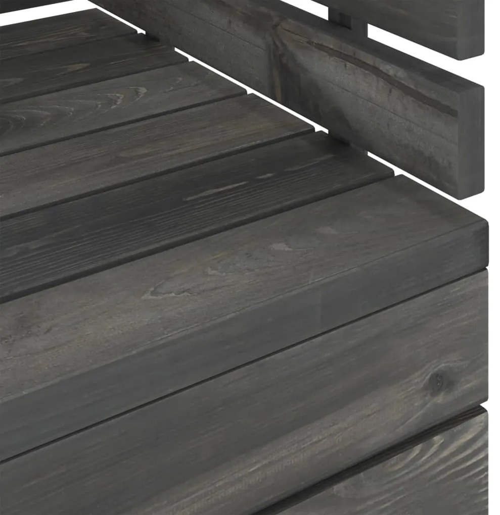 Set Divani da Giardino su Pallet 8 pz Legno Pino Grigio Scuro