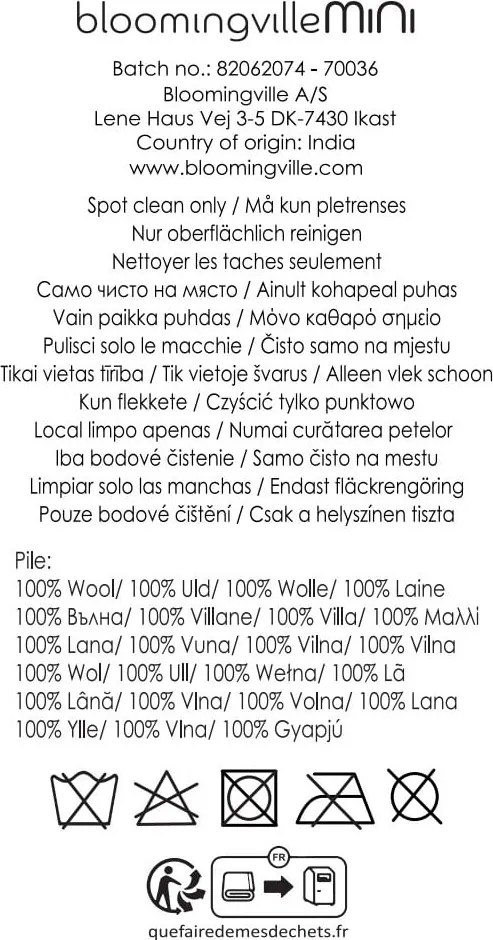 Tappeto per bambini beige e color ambra in lana ø110 cm Sun – Bloomingville Mini