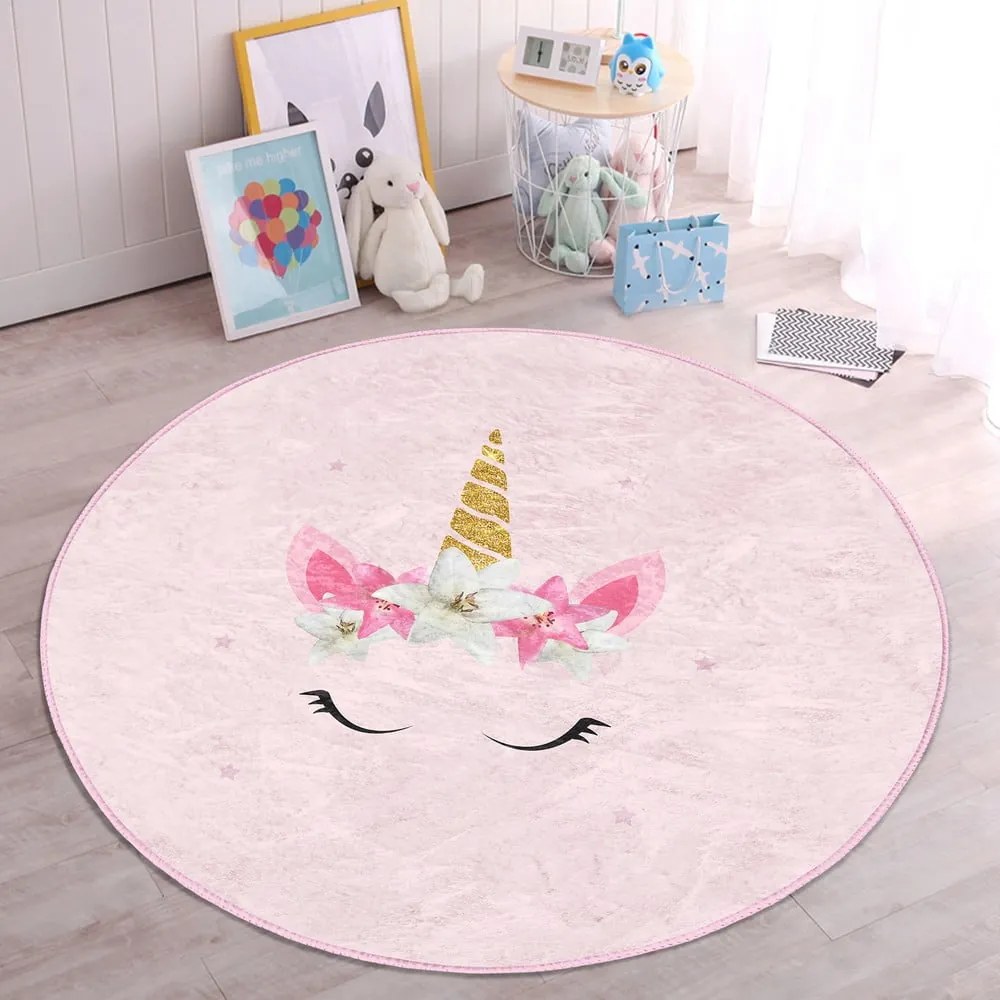 Tappeto rosa per bambini ø 120 cm Comfort - Mila Home