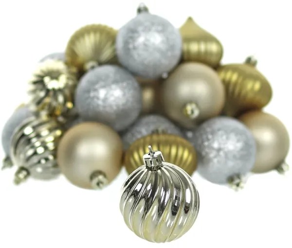 Retlux - Set di addobbi natalizi 30 pezzi oro/argento