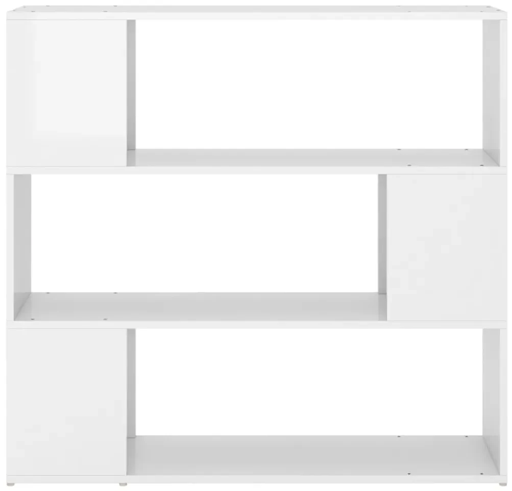 Libreria/divisorio bianco lucido 100x24x94 cm