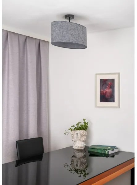 Duolla - Lampadario a plafone OVAL 1xE27/15W/230V grigio