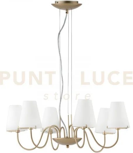 Lampadario a sospensione canto oro e bianca 6 luci attacco g9 65,6x...