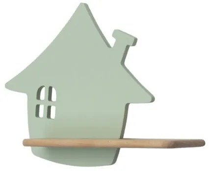 Applique LED per bambini con mensola HOUSE LED/4W/230V verde/legno