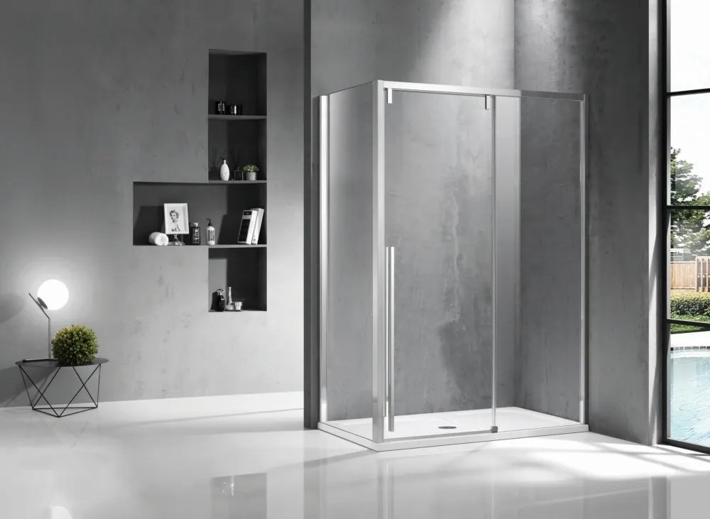 Cabina doccia 80x140 scorrevole e lato fisso vetro 8mm altezza h200 | KSA5000 - KAMALU