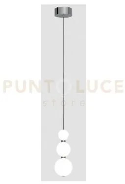 Perla sospensione singola, cromo, 3 sfere, led 9 watt, lumen 765,30...