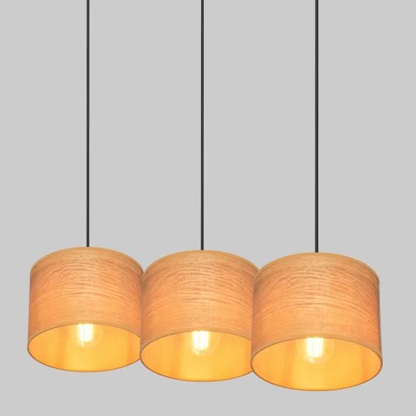 Lampadario a sospensione con filo ALBA 3xE27/15W/230V marrone/nero