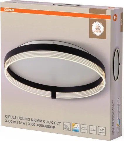 Osram - Plafoniera LED DECOR CIRCLE LED/32W/230V Ø 50 cm nero/bianco