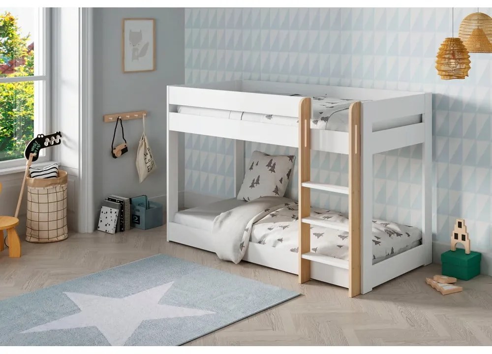 Letto a castello bianco per bambini 90x190 cm Angel - Marckeric