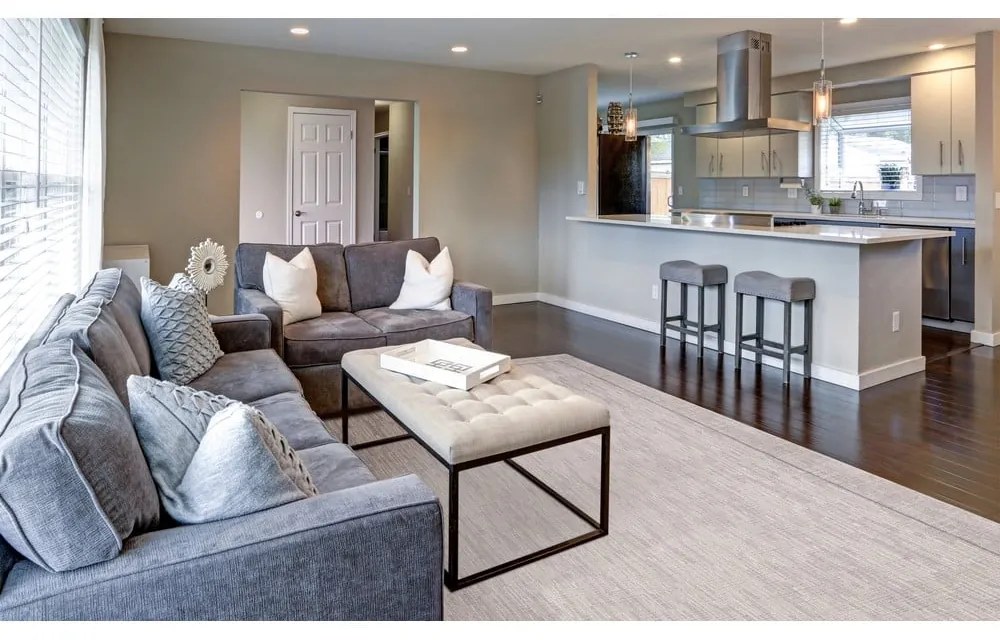 Tappeto in lana beige 160x240 cm Linea - Agnella