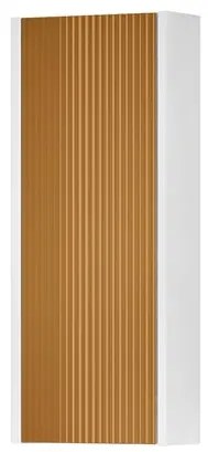 Pensile bagno Niwa laccato opaco bianco con vetro senape, 1 anta apertura da sinistra P 17 x L 30 x H 78.5 cm