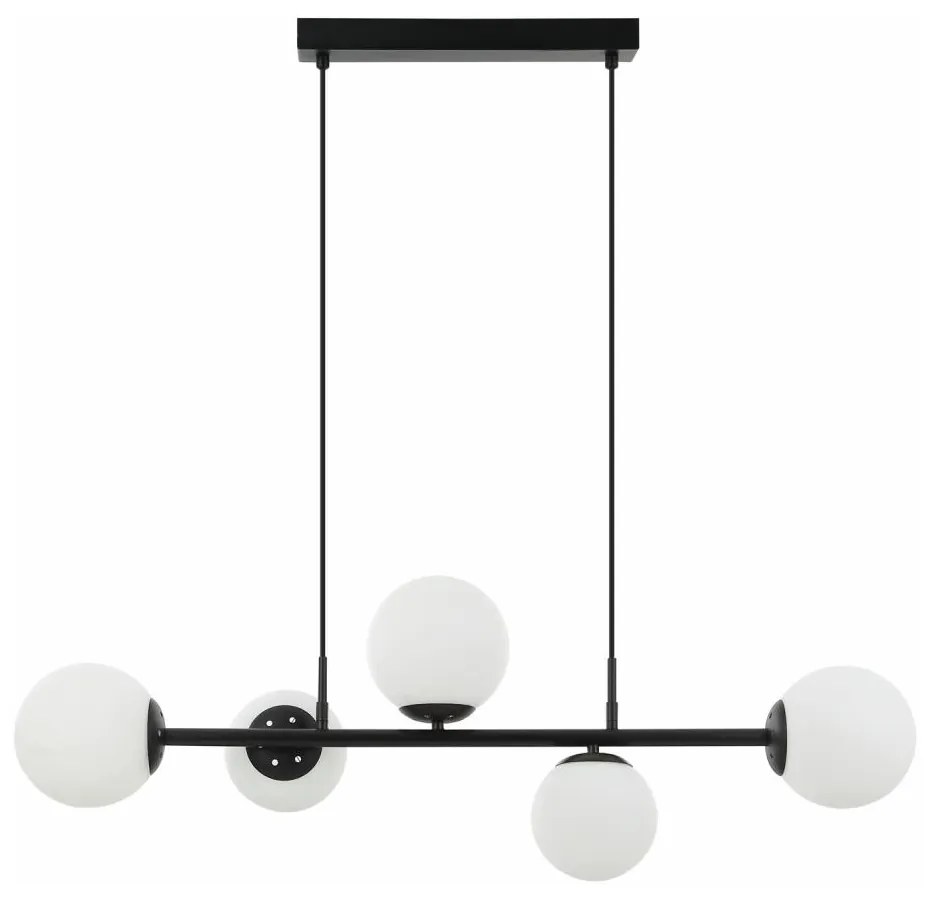 Lampadario a sospensione con cavo MADDIE 5xE14/5W/230V, nero