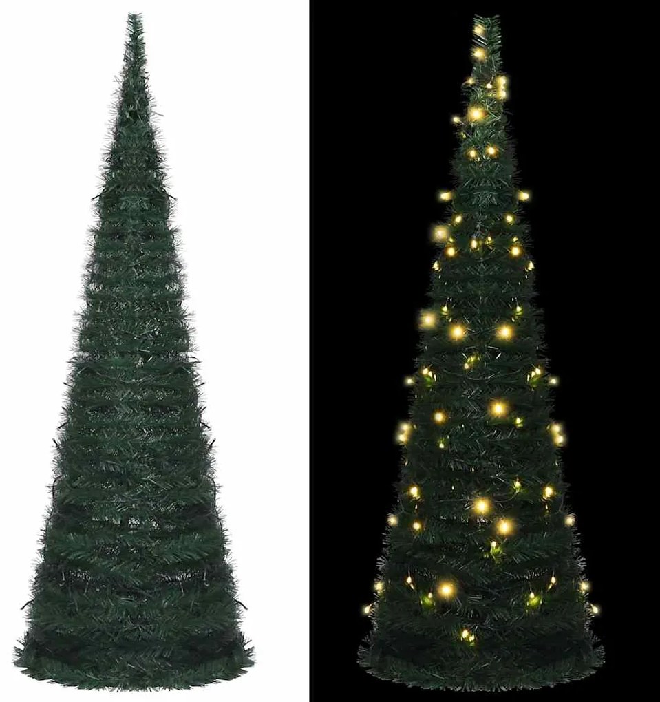 Albero Di Natale Artificiale Apribile Preilluminato Verde 180cm /