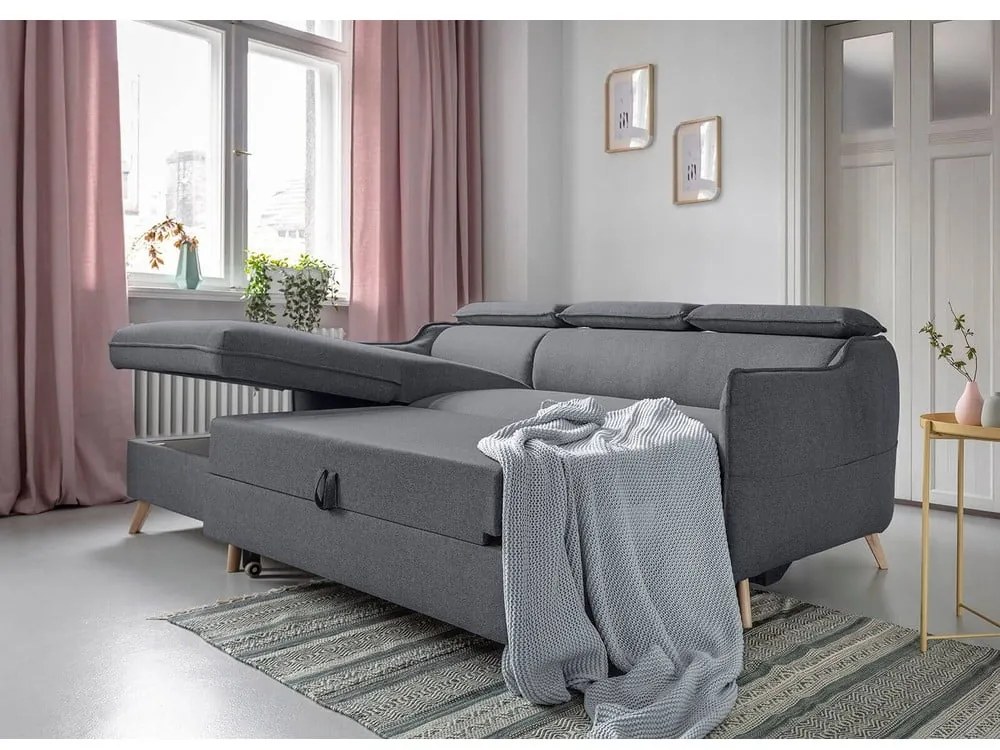 Divano letto angolare grigio scuro (angolo sinistro) Sweet Harmony - Miuform