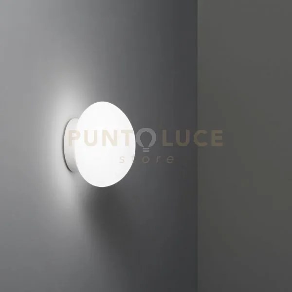 Applique a parete nives in metallo e vetro bianca con ip44 1 luce a...