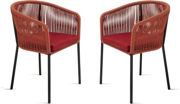 Sedia in corda Ruggine con struttura in metallo JOAN 2 sedie