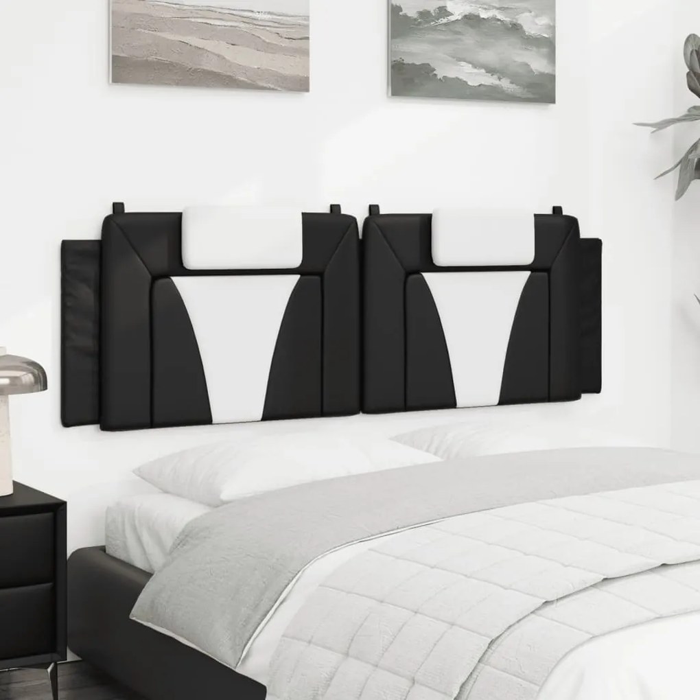 Cuscino Testiera Nero E Bianco 160 Cm İn Similpelle /