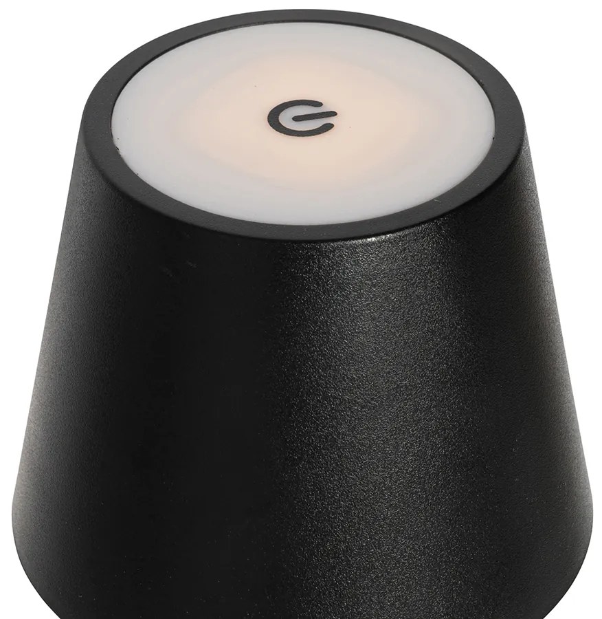 Lampada da tavolo nera con LED dimmerabile e ricaricabile IP54 - Murdock