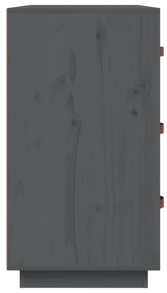 Credenza grigia 80x40x75 cm in legno massello di pino