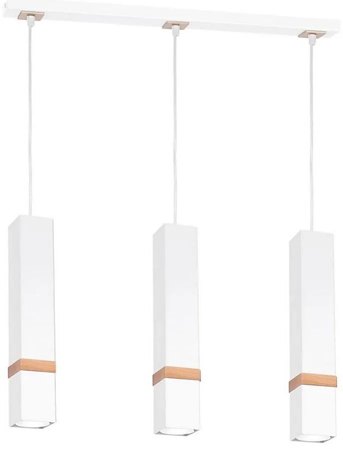 Lampadario a sospensione con filo VIDAR 3xGU10/25W/230V bianco