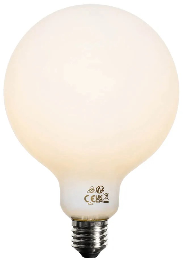 Set di 5 Lampadina LED dimmerabile E27 vetro opalino G125 5W 450lm 2700K