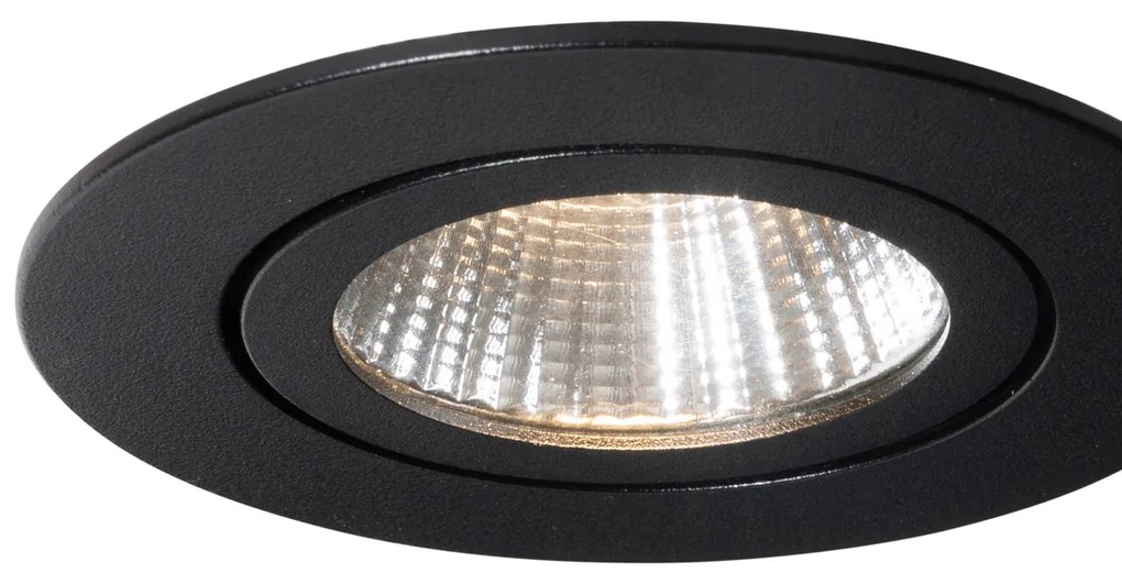 Set di 6 faretti da incasso neri 6,8 cm con LED 750 lm dimmerabili IP23 - Gaius