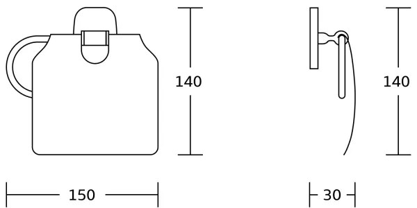 Aqualine - Porta carta igienica con protezione RUMBA cromo lucido