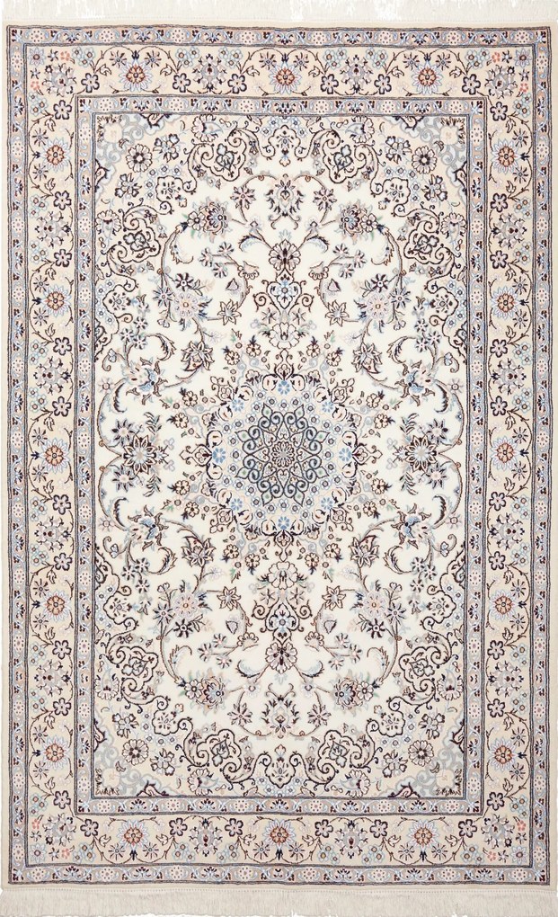 Nain Tappeto 210x140 Beige (Iran) Annodato A Mano