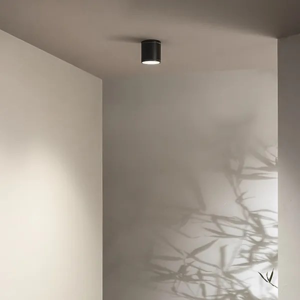 Plafoniera per esterni JUBO in alluminio Nero con diffusore in vetro D9 cm